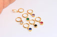 CZ Lever Back Earrings With Drop Stone Charm