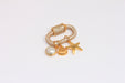 Shiny Gold CZ Oval Screw Clasps