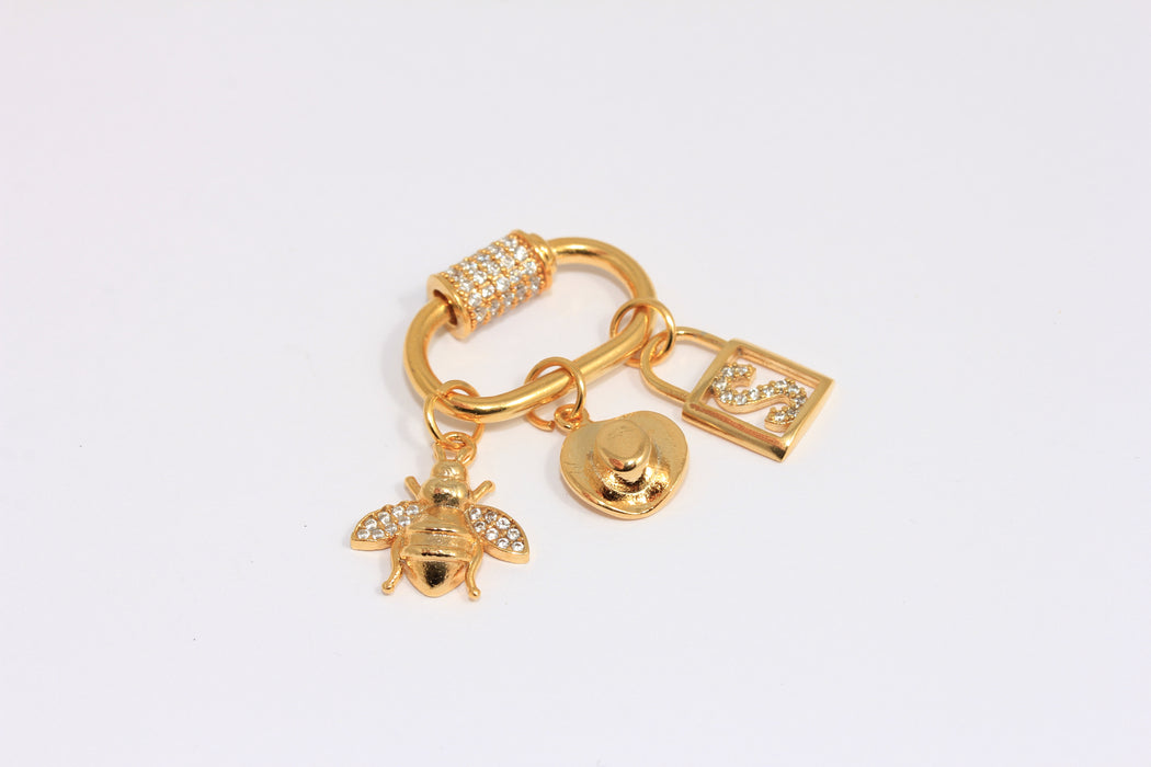 Shiny Gold CZ Oval Screw Clasps