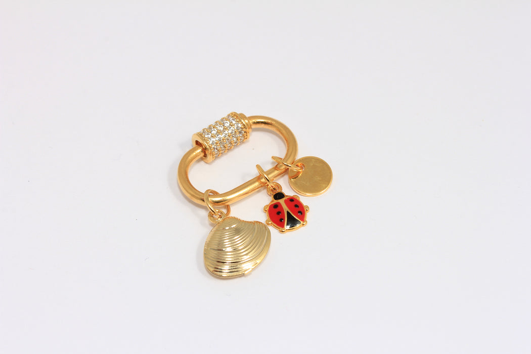 Shiny Gold CZ Oval Screw Clasps