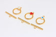 Shiny Gold Heart Toggle Clasp