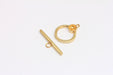 Brass Heart Bezel Toggle Clasp