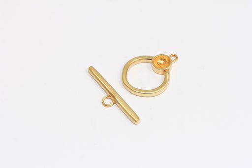 Brass Heart Bezel Toggle Clasp
