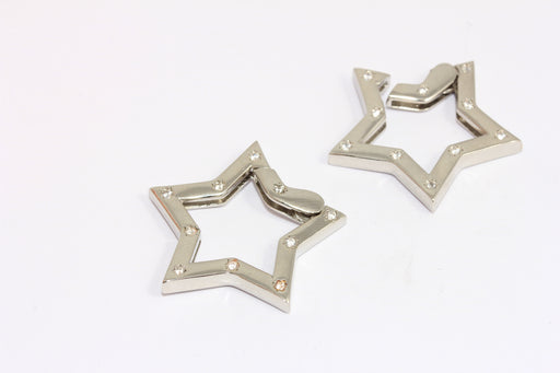 Rhodium Plated CZ Star Clasp