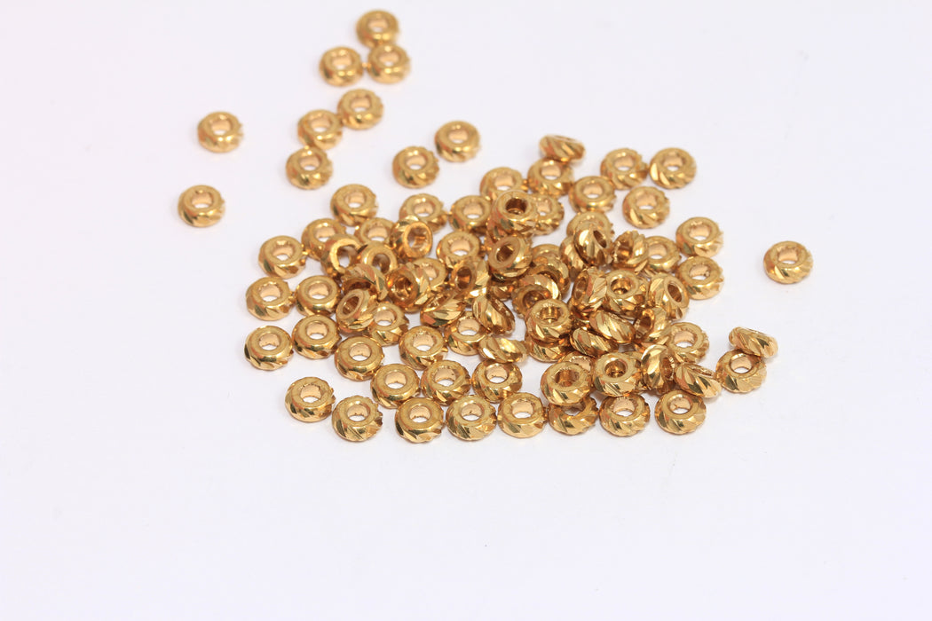 Faceted Rondelle Beads, Industrial Wheel Beads