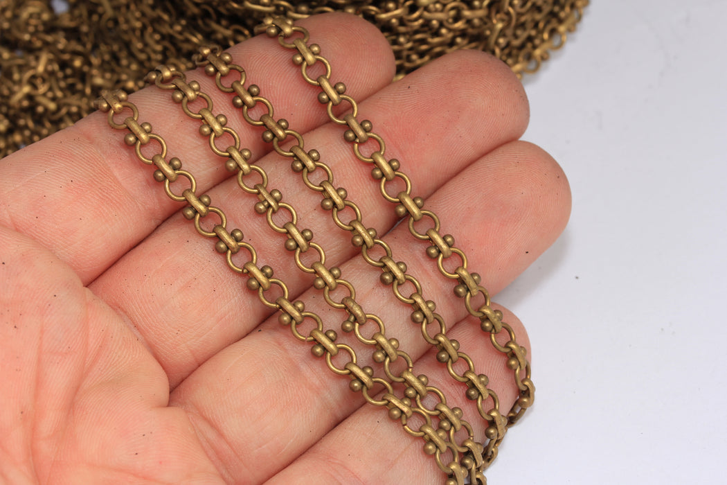4,6mm Raw Brass Rolo Chain, Soldered Chain, Round Link Chain, BXB133-7