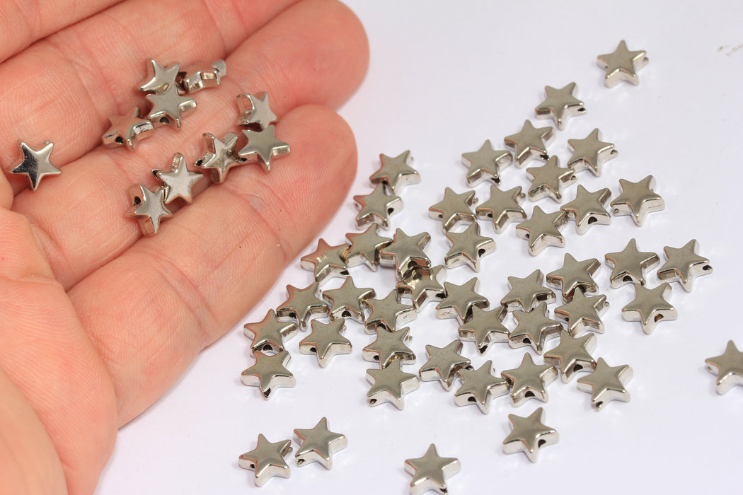 Star Charms, Center Hole Star Beads