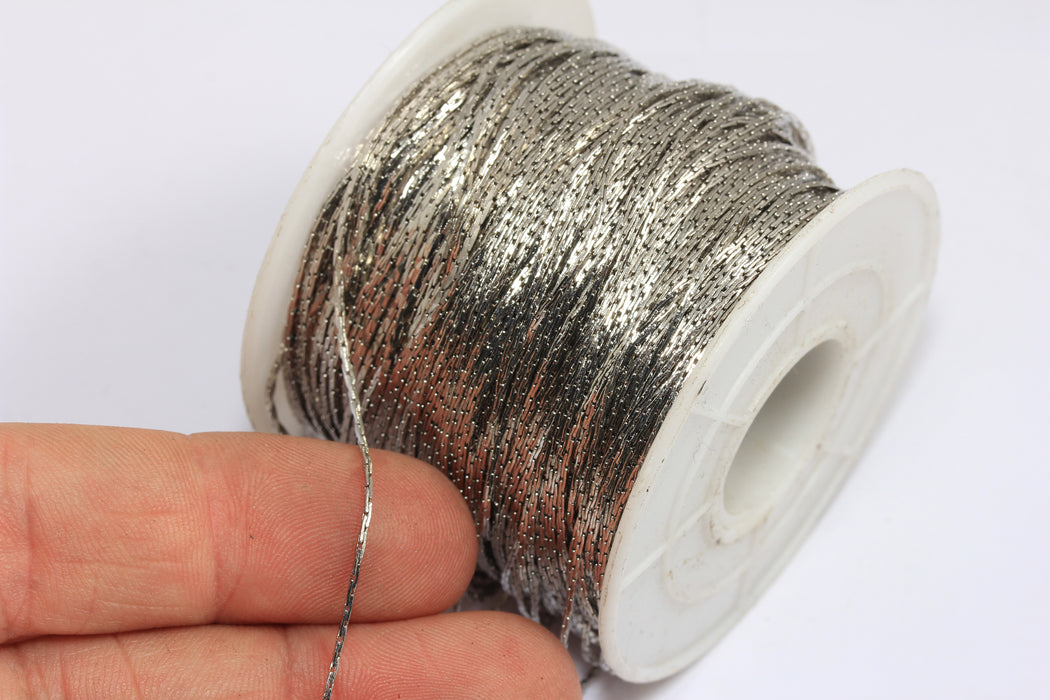 0,8mm Rhodium Plated Snake Chain, Knitted Rope Chain, Cable Chain, BXB22-7