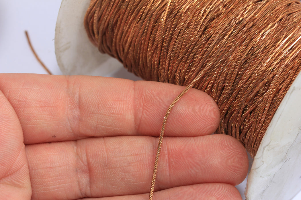 1,2mm Raw Copper Snake Chains, Cable Chains, Body Chains, Copper Anklet Chains, BXB170-5