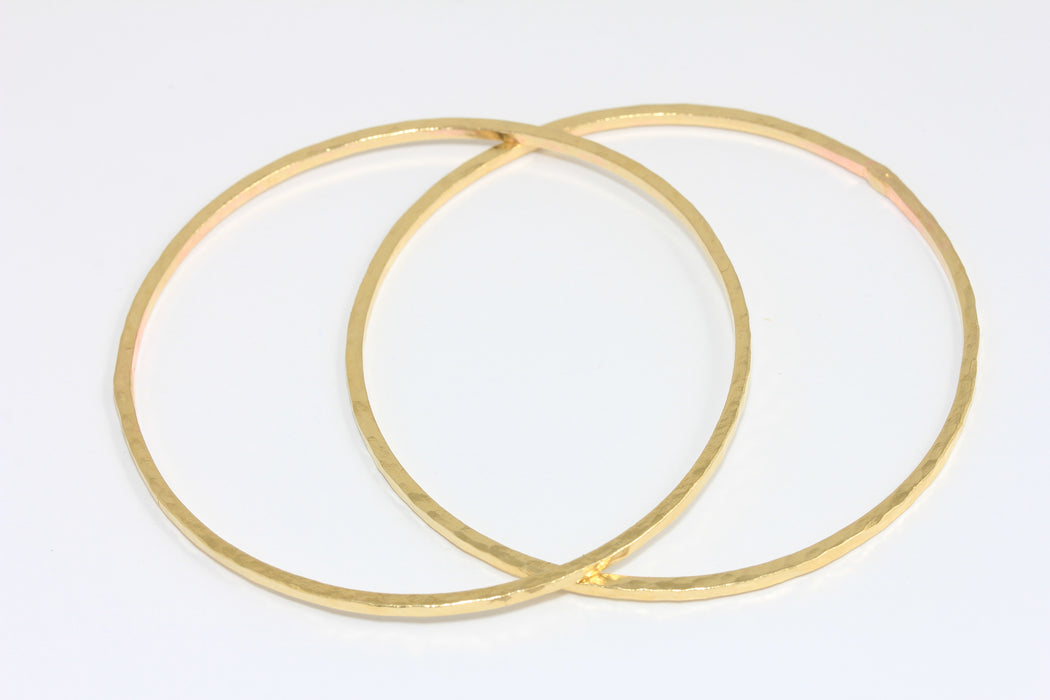 68mm Raw Brass Bracelet, Hammered Bracelet, Domed Bracelet, Stacking Bracelet Bangle, TVF1