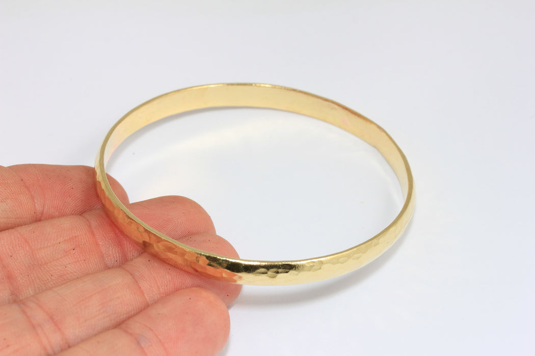 Raw Brass Bracelet, Hammered Bracelet, Domed Stacking Bracelet, Bracelet Bangle, TVF3