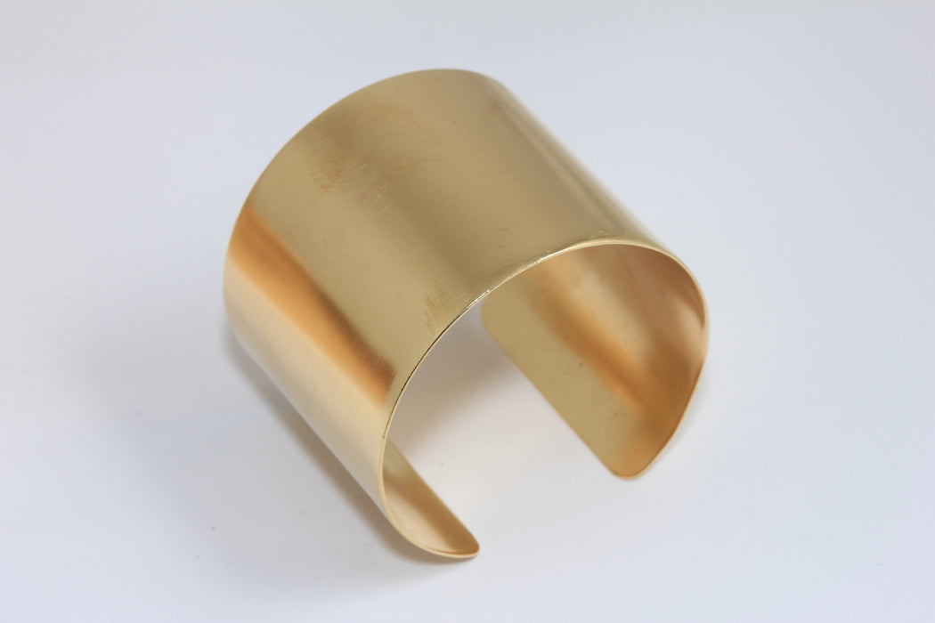 50mm Raw Brass Cuff Bracelet, Handmade Wide Brass Bracelets, TVF12