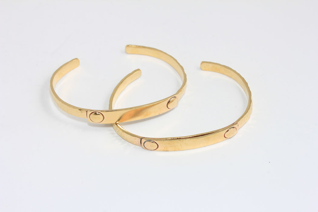 6mm Raw Brass Nameplate Bracelet Bangle, Stacking Bracelet, Engraving Bracelet Cuff, TVF33
