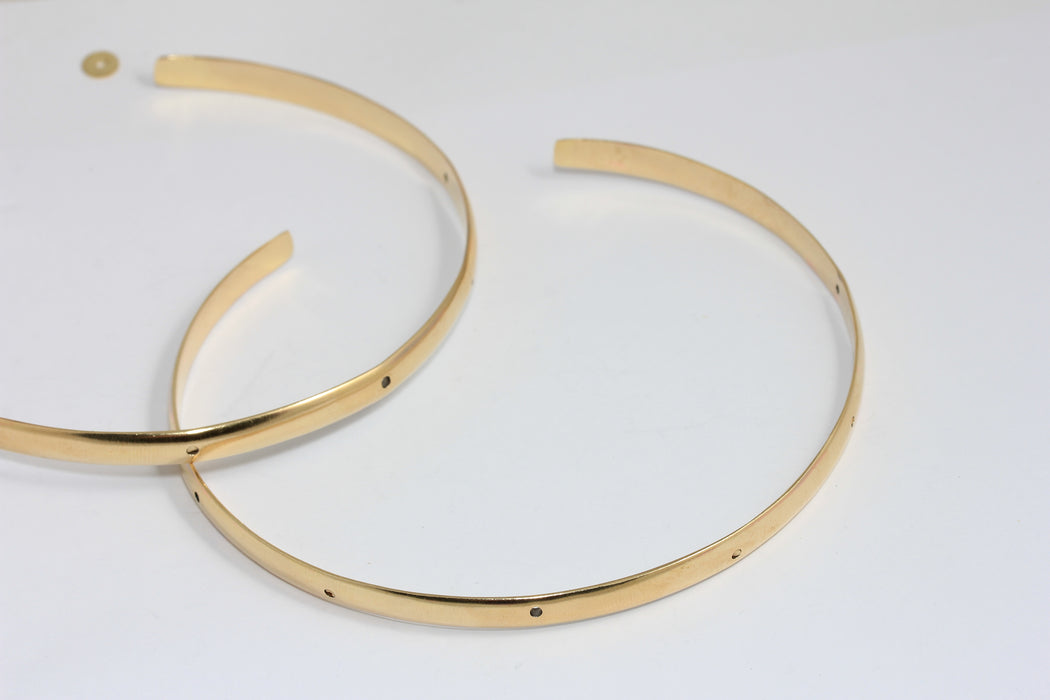 6mm Raw Brass Choker Necklace, 6 Holes Choker Settings, Adjustable Choker Necklace, TVF37