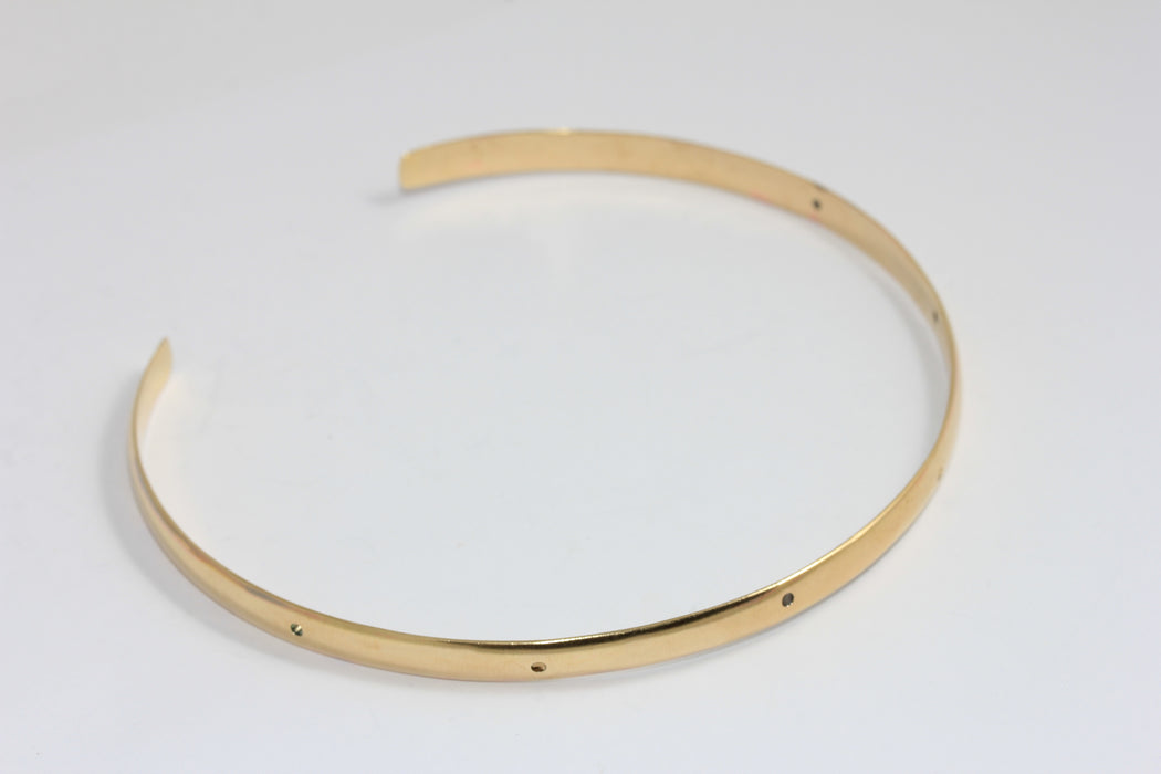 6mm Raw Brass Choker Necklace, 6 Holes Choker Settings, Adjustable Choker Necklace, TVF37