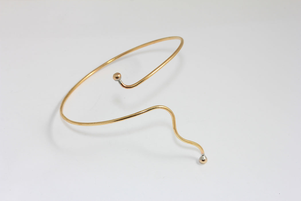 2mm Raw Brass Cuff Bracelet, Open Cuff Bangle, Snake Bracelet Cuff, Wrapping Snake Bracelet Bangle, TVF39