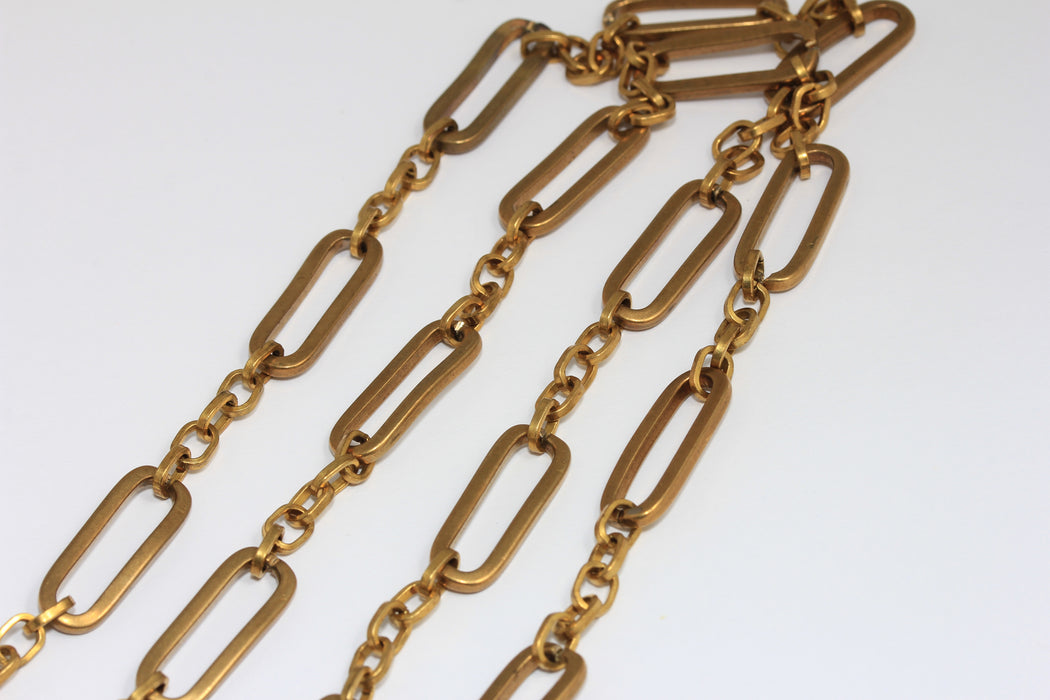 Catene in ottone grezzo da 8,5x23 mm, catene per collane in ottone lucido, catena a maglie ovali grandi, BXB113-6