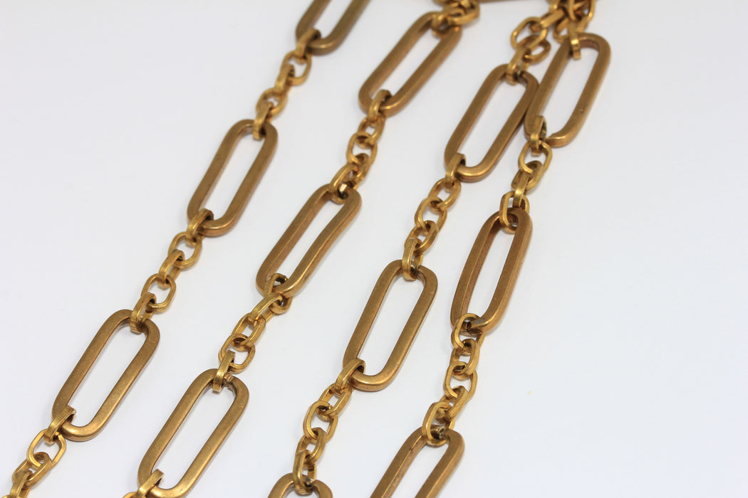 Catene in ottone grezzo da 8,5x23 mm, catene per collane in ottone lucido, catena a maglie ovali grandi, BXB113-6