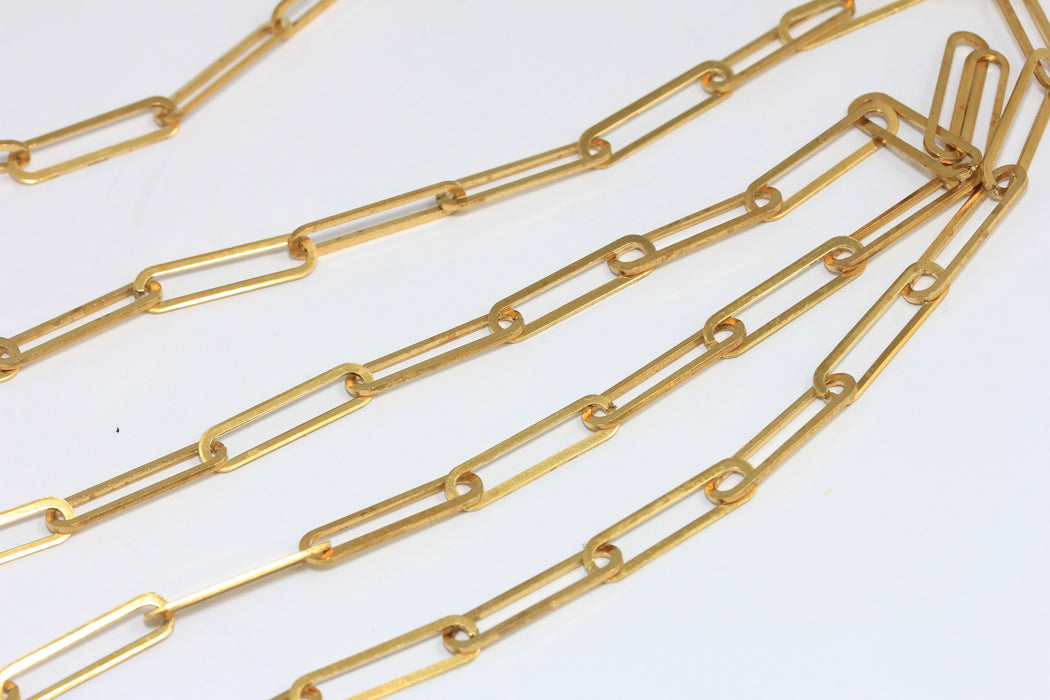 5x20 mm Ham Pirinç Bağlantı Zinciri, El Yapımı Zincir, Ham Pirinç Kablo Zinciri, Kalın Zincir, Oval Bağlantı Zinciri, KPT54-8