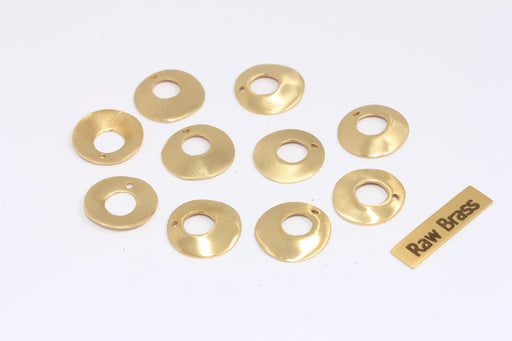 Brass Holes Circle Charms
