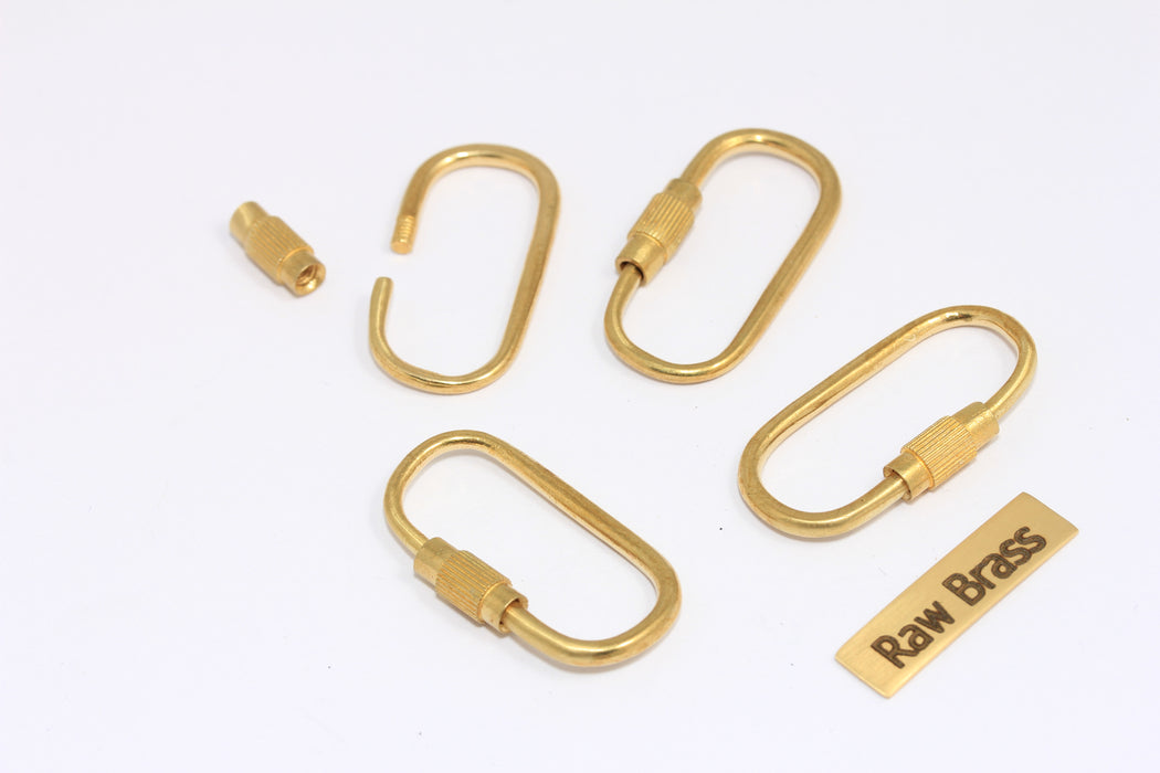 Brass Oval Screw Clasp Pendant