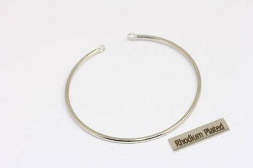 Rhodium Plated Wire Expandable Bangle