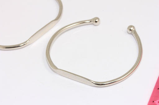 Rhodium Plated Nameplate Bracelet Bangle