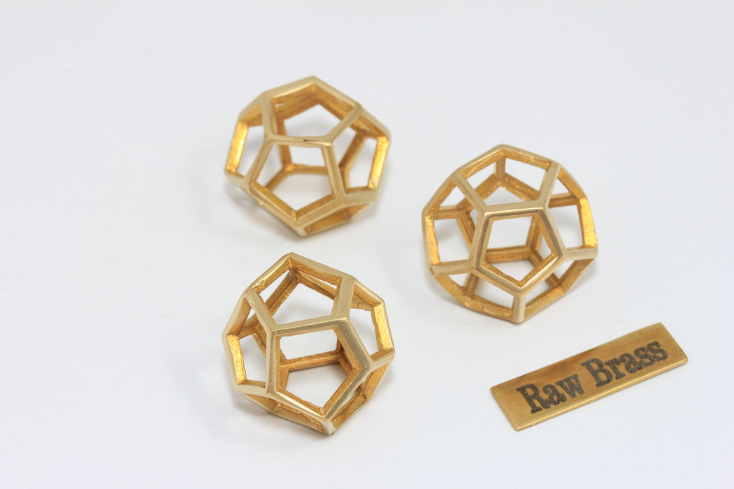 18mm Raw Brass Open Pyramid Beads, 3d Beads, Cube Beads SOM2