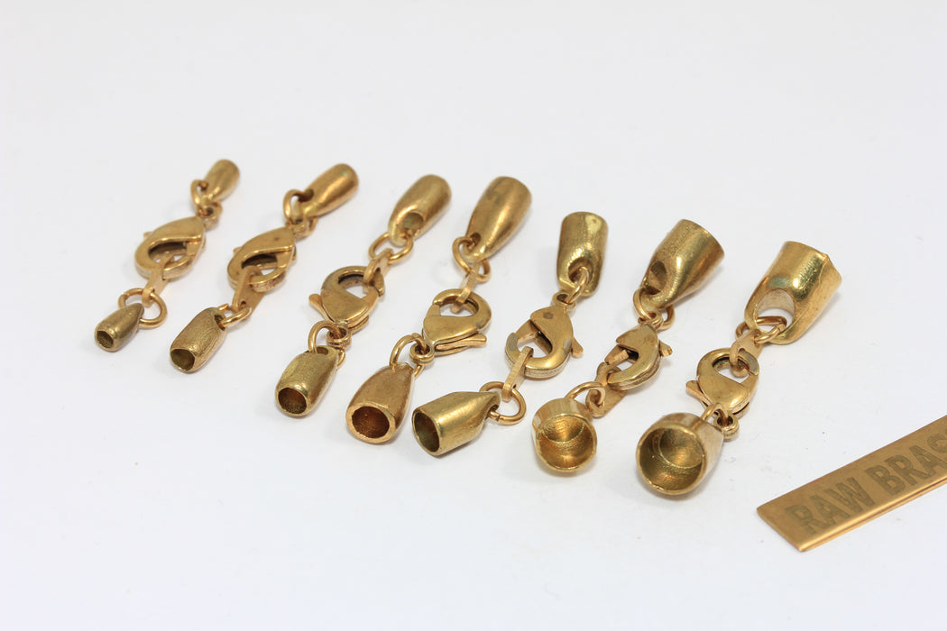 Ham Pirinç Boncuk Kapakları, İç Boyut 17 mm Uç Kapakları, Kordon Ucu, Püskül Uç Kapakları, Büyük Uç Kapağı, KA30