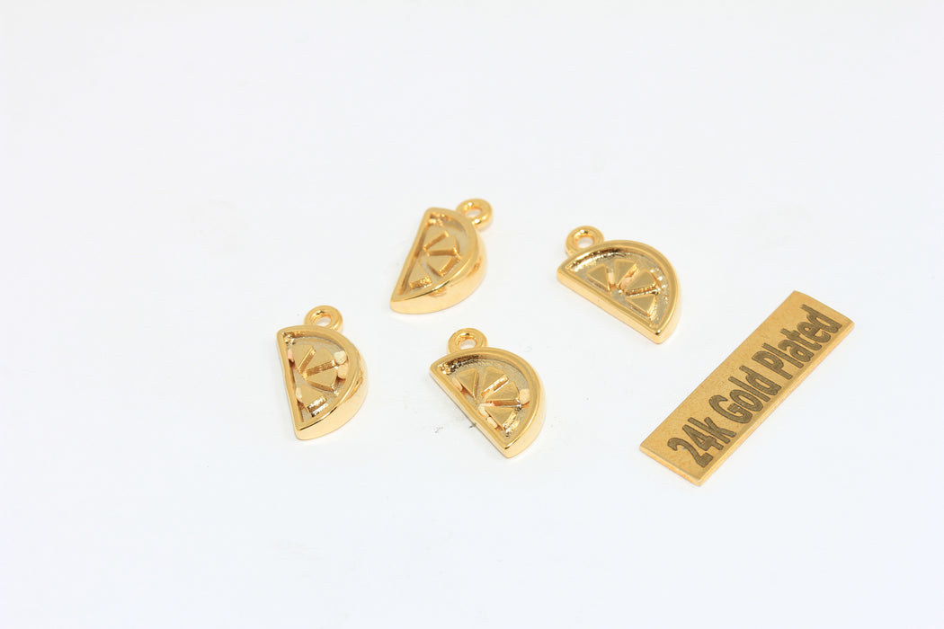 8x15mm 24 ayar Parlak Altın Çilek Charms, Çilek MLS90