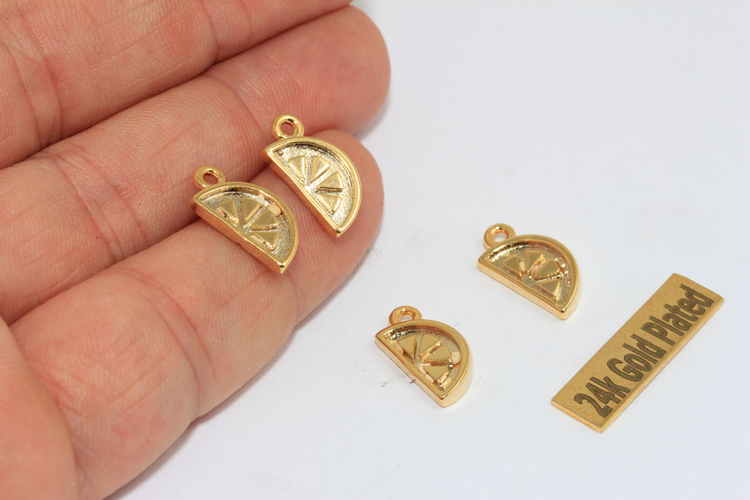 8x15mm 24 ayar Parlak Altın Çilek Charms, Çilek MLS90
