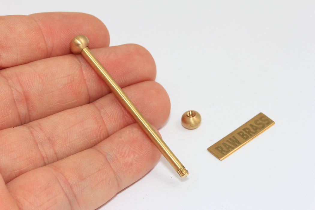 Raw Brass Screw Bar Pendant, 58mm Jewelry Findings, DIY Craft Supplies, MGN124-2