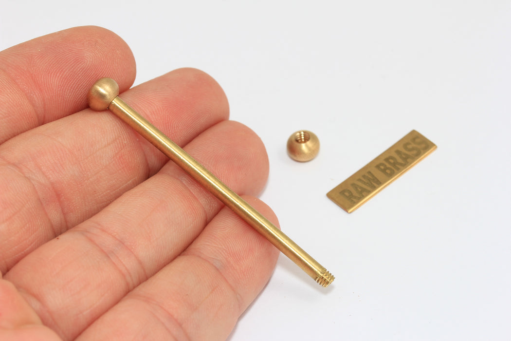 Raw Brass Screw Bar Pendant, 58mm Jewelry Findings, DIY Craft Supplies, MGN124-2