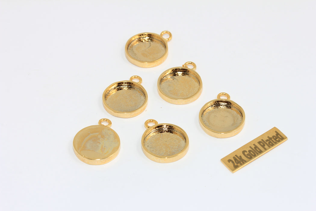 Ham Pirinç Kabaşon Ayarları, İç Boyut 25 mm, Taç Kenarı Ayarları, Yuvarlak Çerçeve Ayarları, MTE562