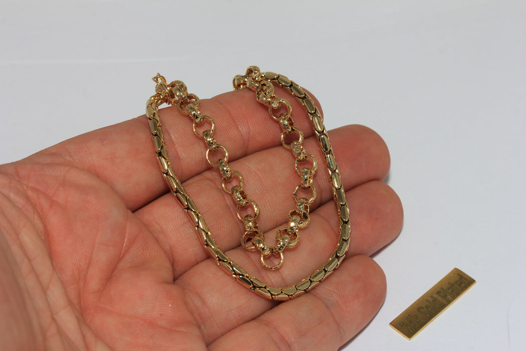 2,7 mm 24 Ayar Parlak Altın Yılan Bileklik, Hazır Halat Bileklik, BXB395-153