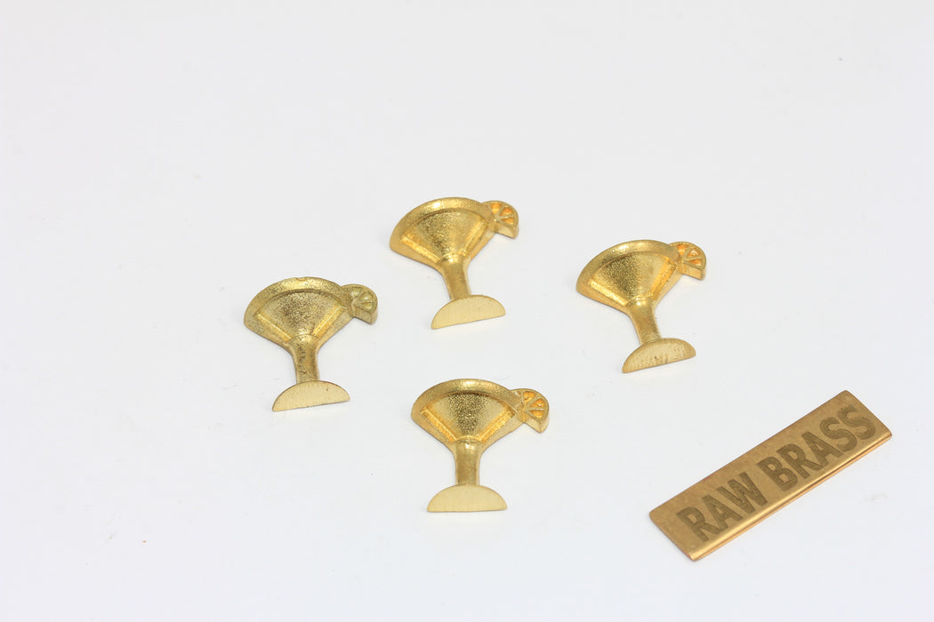 12mm Brass Martini Glass Charm, Raw Brass Charms, ZPR395