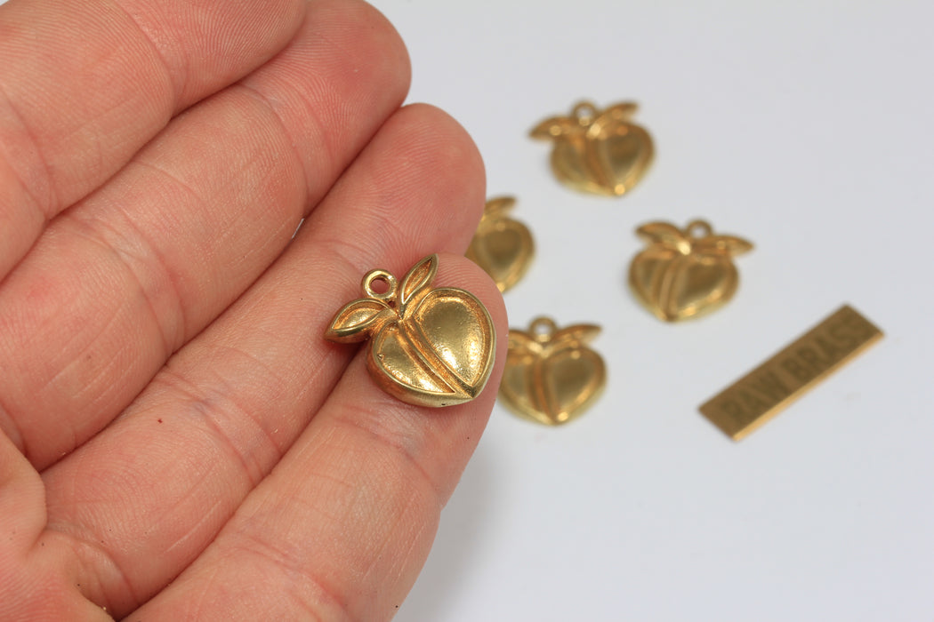 8x15mm 24 ayar Parlak Altın Çilek Charms, Çilek MLS90