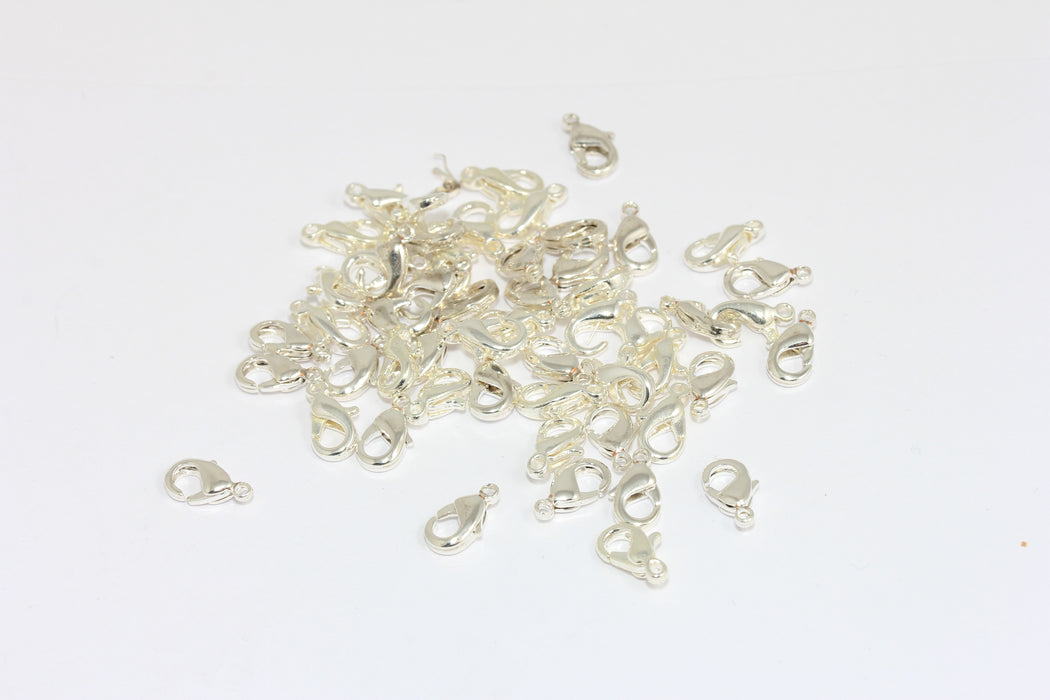 9mm Silver Color Claw Clasp, Lobster Claw Clasp, Necklace CLO36