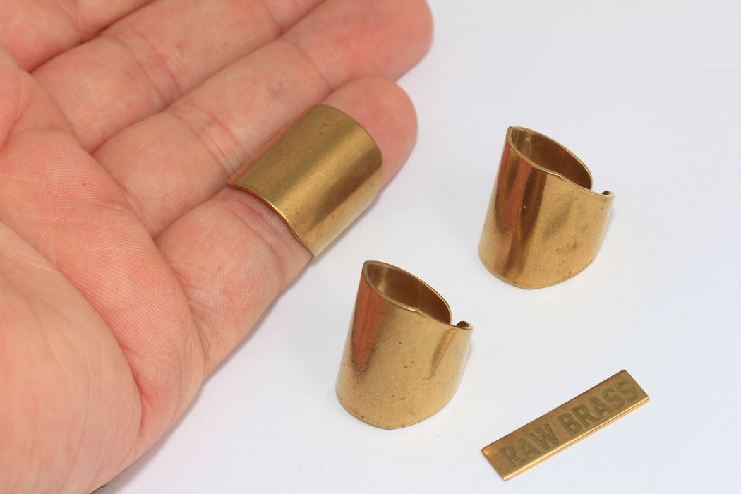 17mm Raw Brass Cuff Ring, Statement Wide Flat Ring, Raw Brass Findings, LA9