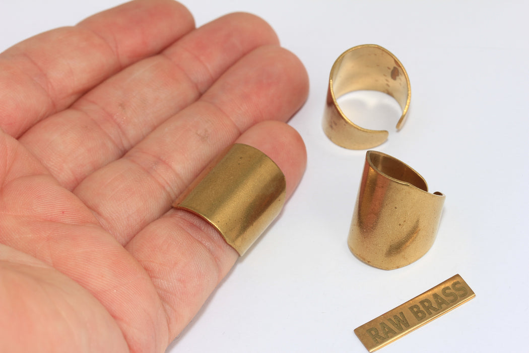 17mm Raw Brass Cuff Ring, Statement Wide Flat Ring, Raw Brass Findings, LA9