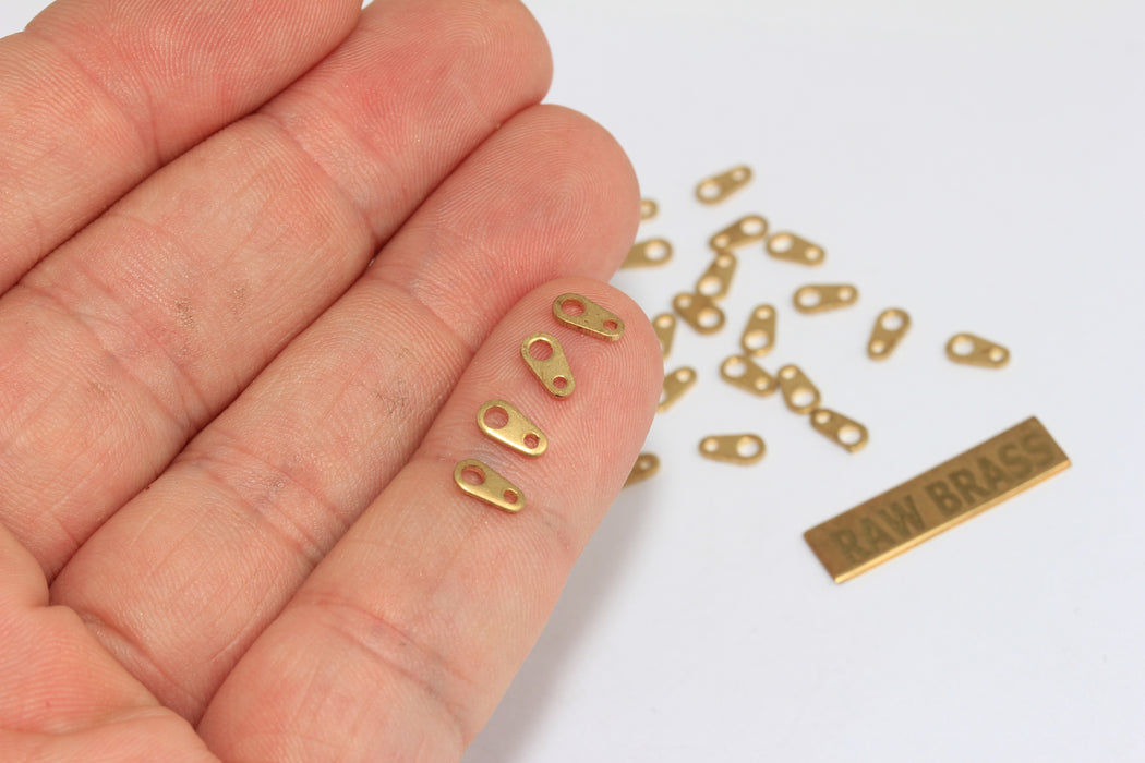 3x6mm Ham Pirinç Kolye Bağlantı Parçası, Zincir Tırnakları, Pirinç EYM1