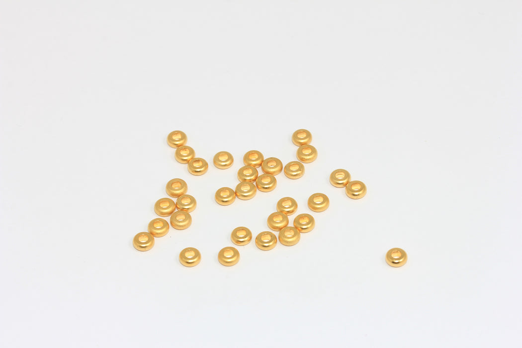 2x4.5mm 24K Matte Gold Spacer Beads, Gold Spacers, BRT876
