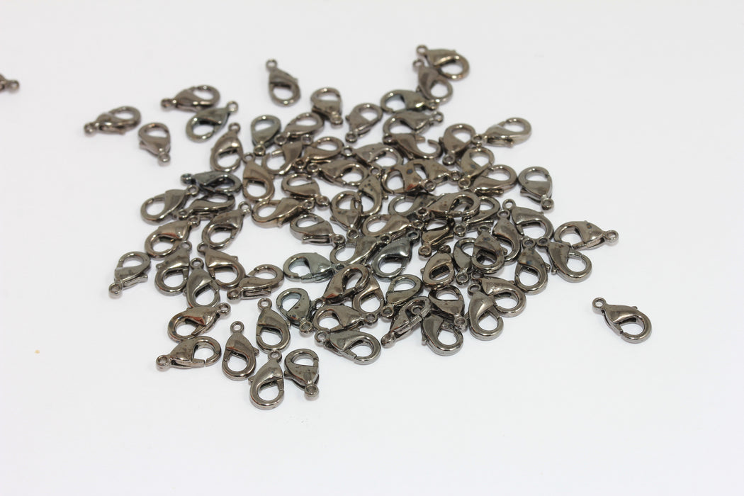9mm Gunmetal Plated Claw Clasp, Lobster Claw Clasp, CLO27