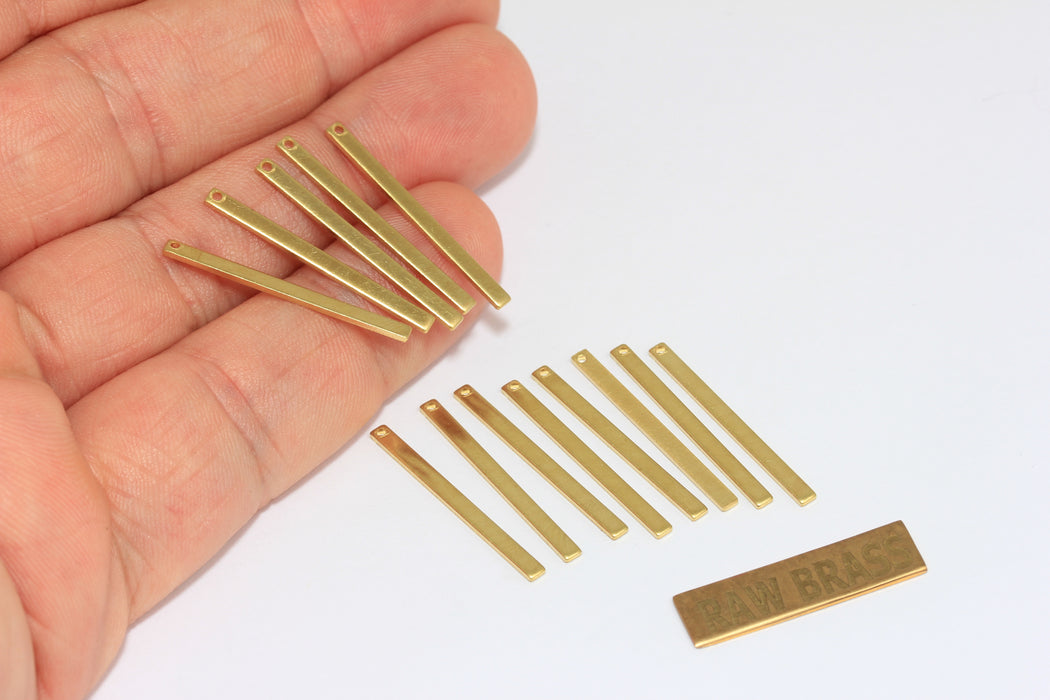 2x27mm Raw Brass Bar, Long Bar Pendant, Brass Bar,  EYM41