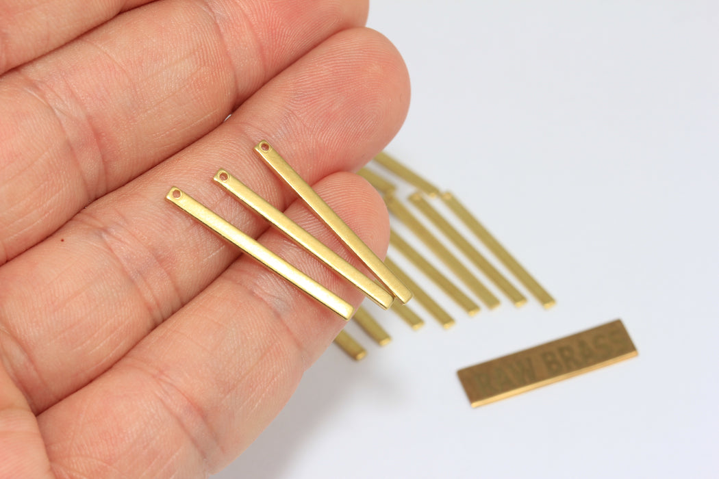 2x27mm Raw Brass Bar, Long Bar Pendant, Brass Bar,  EYM41