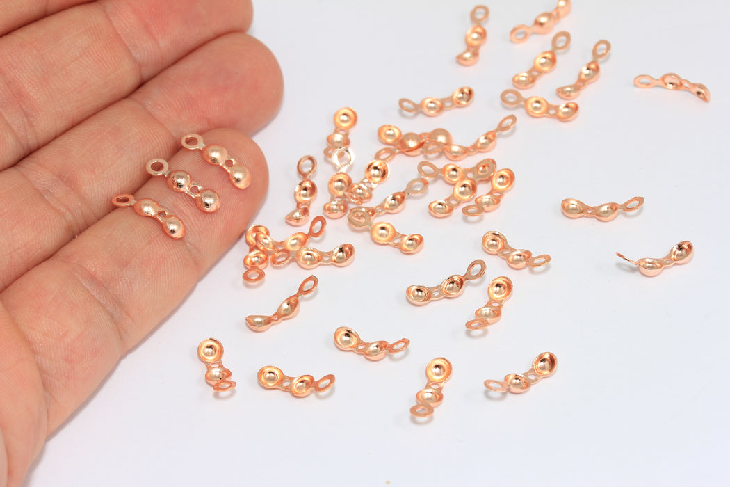Gül Altın Kıvrımlı Boncuklar, 1 mm Top Zincirine Uygun, Kıvrımlı, Top, CLO39