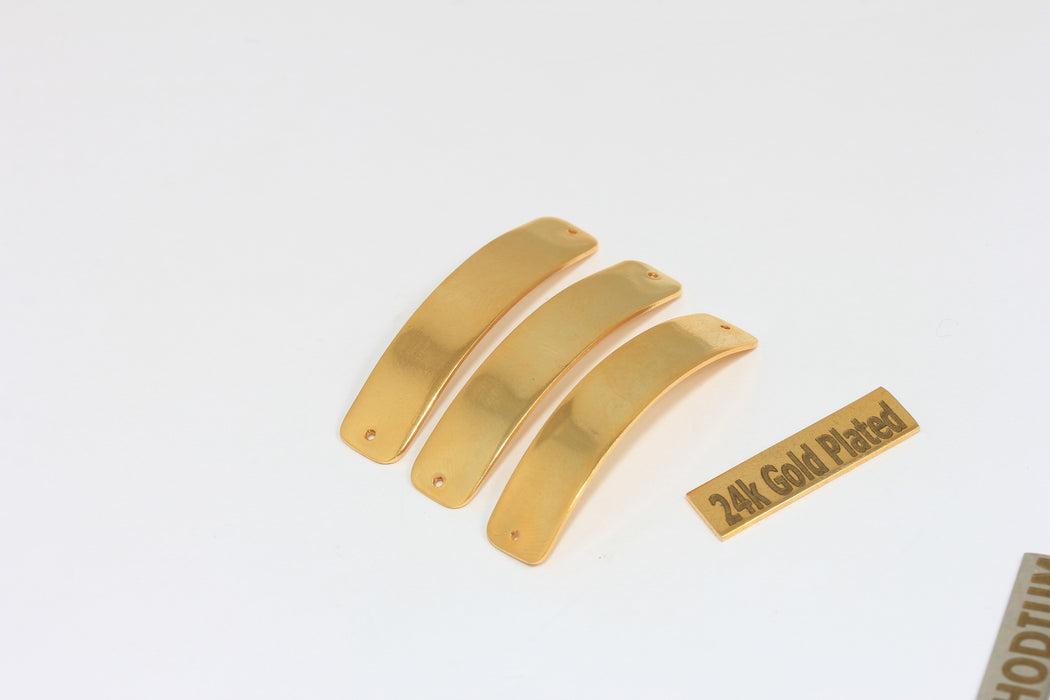 8x40mm 24 Ayar Parlak Altın İsimlik Çubuğu, Bağlantılı Bilezik Takıları, BRT847