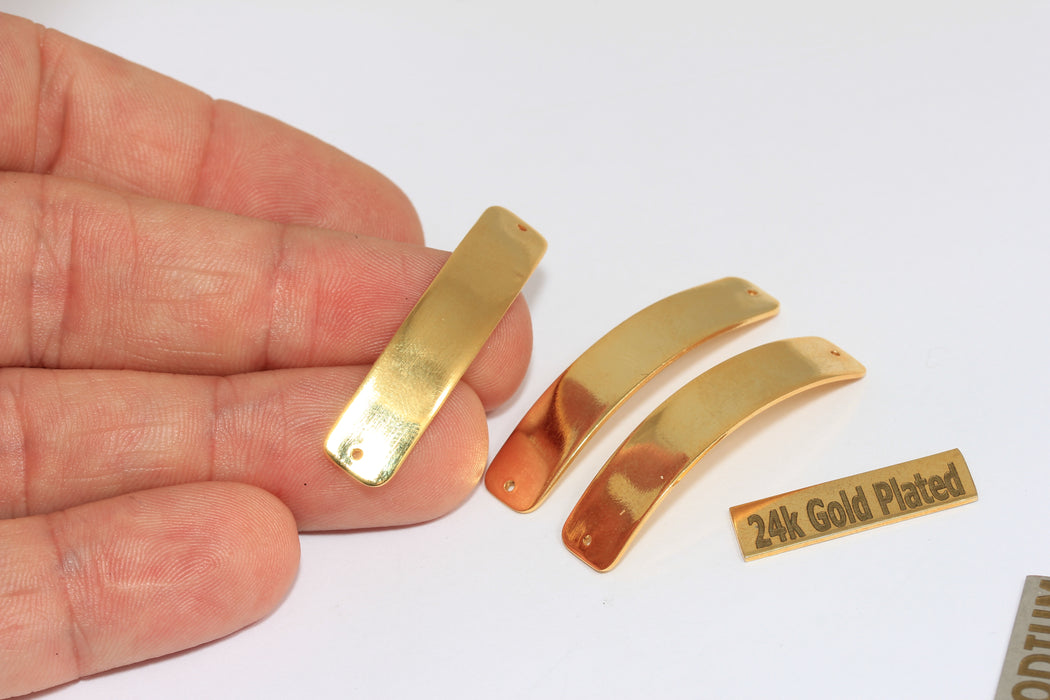 8x40mm 24 Ayar Parlak Altın İsimlik Çubuğu, Bağlantılı Bilezik Takıları, BRT847
