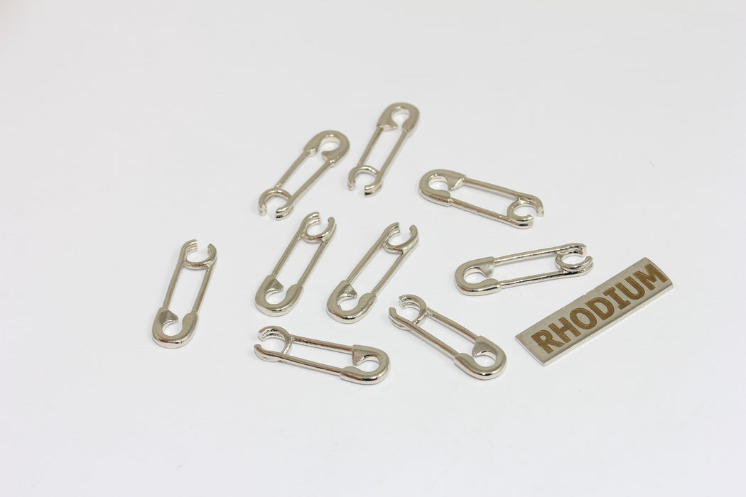 6,5x20 mm Rodyum Kaplama Emniyet Pimi Tılsımı, Emniyet Pimi Boncukları, BRT864