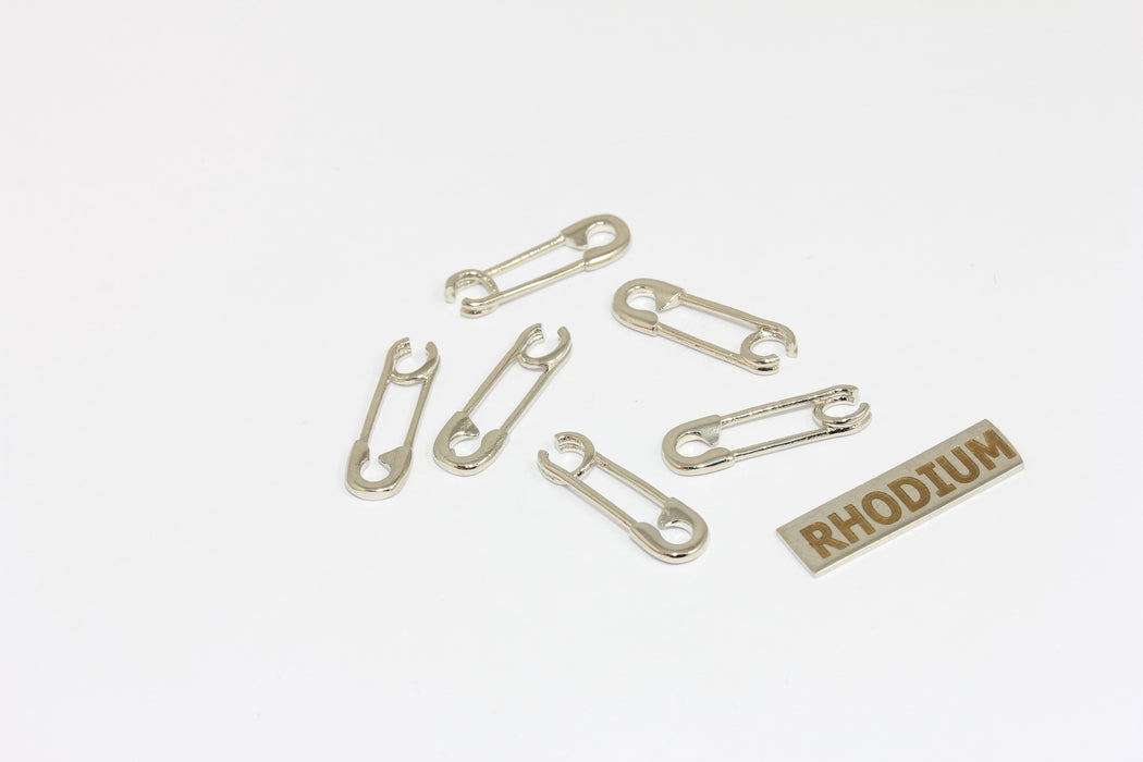 6,5x20 mm Rodyum Kaplama Emniyet Pimi Tılsımı, Emniyet Pimi Boncukları, BRT864
